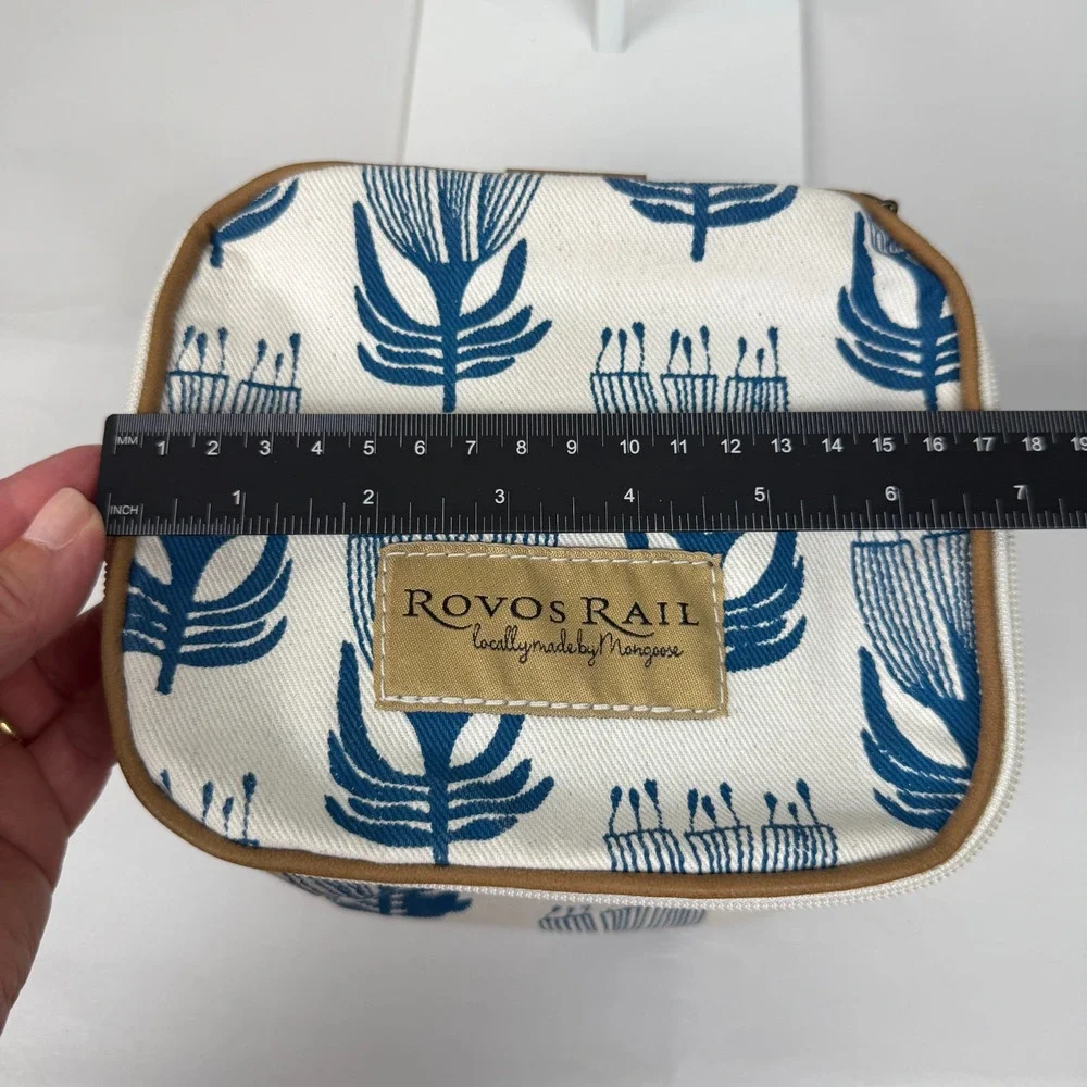 ROVOS RAIL South Africa Train Guest Amenity Bag (Empty) Cream Blue Botanical